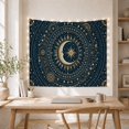 thumbnail image 5 of Celestial Moon Face with Sunburst Rays on Navy Blue, Mystical Celestial for Boho Decor Lovers, Radial Wall Art Decor, Housewarming Gift Tapestry Wall Hanging for Bedroom and Living Room, 5 of 7
