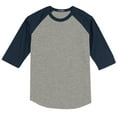 thumbnail image 5 of Sport-Tek Youth Colorblock Raglan Jersey-XS (Heather Grey/Navy), 5 of 6