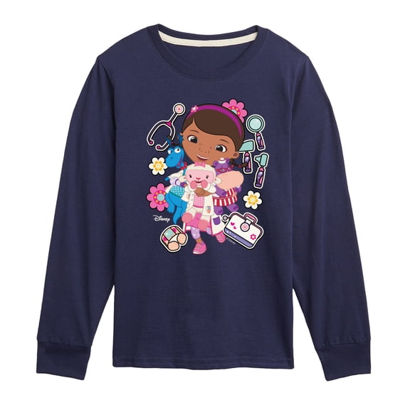 Doc Mcstuffins -Stickers - Youth Boys Long Sleeve Graphic T-Shirt