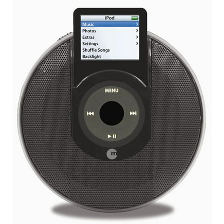 Macally Portable Stereo Speakers for iPod Nano 2G, Black,