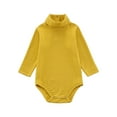 thumbnail image 2 of WJSXC Spring Baby Girls Boys Cute Romper Long Sleeve Button Sweatshirt Jumpsuits Yellow, 2 of 5