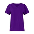 thumbnail image 4 of MLQIDK Womens Scrubs Plus Size Medical Scrubs Stretchy V-Neck Scrub Tops and Pants Jogger Scrubs Nursing Uniforms with Pockets Purple XL, 4 of 9