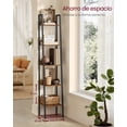 thumbnail image 3 of VASAGLE - Librero de 5 niveles, estante estrecho, 11.8 x 13.3 x 66.9 pulgadas, estante de escalera para oficina en casa, sala de estar, dormitorio, cocina, color marrón rústico y negro tinta, 3 of 5