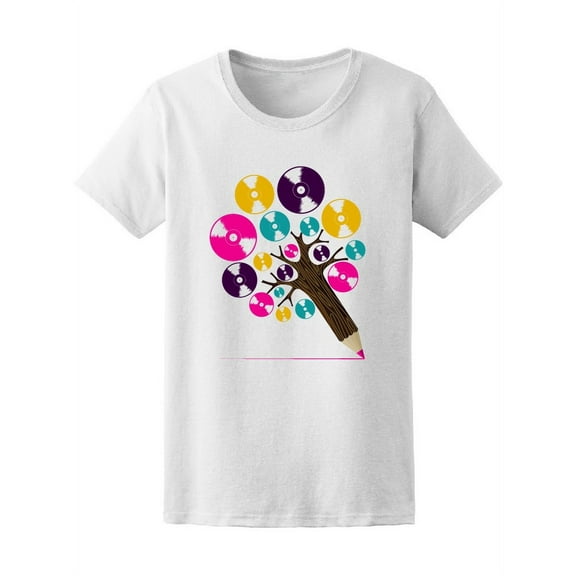 Pencil Tree Writing Music Tee Women's -Image by Shutterstock