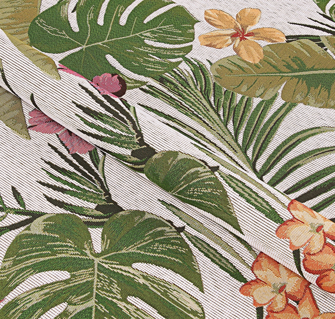 Couristan Dolce Flowering Fern Indoor / Outdoor Area Rug, Ivory-Hunter Green, 8'6" x 13'