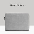 thumbnail image 1 of Funda para computadora portátil de cuero, impermeable, bolsa para computadora portátil con cremallera, funda para computadora a prueba de golpes, gris, 15.6 pulgadas Scienceny EL002886-09, 1 of 2