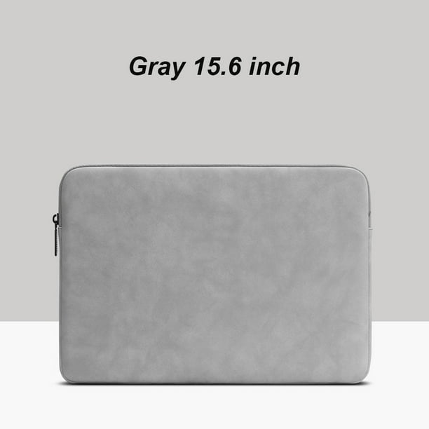 Funda para computadora portátil de cuero, impermeable, bolsa para computadora portátil con cremallera, funda para computadora a prueba de golpes, gris, 15.6 pulgadas Vogacara EL002886-09