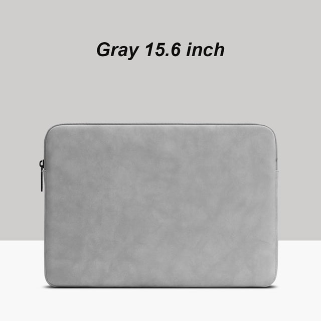 Funda para computadora portátil de cuero, impermeable, bolsa para computadora portátil con cremallera, funda para computadora a prueba de golpes, gris, 15.6 pulgadas Scienceny EL002886-09