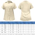 thumbnail image 2 of Camisa Blusa básica de mujer Algodón Lino Blusa de verano Top Casual Color sólido Traje diario Ygjytge Beige T XXL para Mujer, 2 of 8