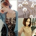 thumbnail image 3 of UDIYO Necklace Double Layer All-match Alloy Faux Pearl Decor Sweater Necklace for Party, 3 of 7