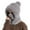Grey, variant on Women's 3-in-1 Beanie Balaclava, Fleece Lined Pom Pom Hat with Neck Warmer and Face Mask, Cycling Winter Hat with Faux Fur Brim for Cold Weather Ski - Grey