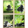 thumbnail image 3 of PixonSign Framed Wall Art Mediation Massage Stone Bamboo Forest Spa Posters, Set of 4 Nature Wilderness Photography Modern Art, Nature Minimalism Canvas Prints for Home Decor - 8"x10" Natural, 3 of 5