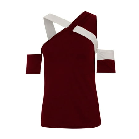 

Simplmasygenix Women Tops Summer Clearance Women s Fashion Casual Shoulder Short Sleeve Solid Color T-Shirt Top Blouse