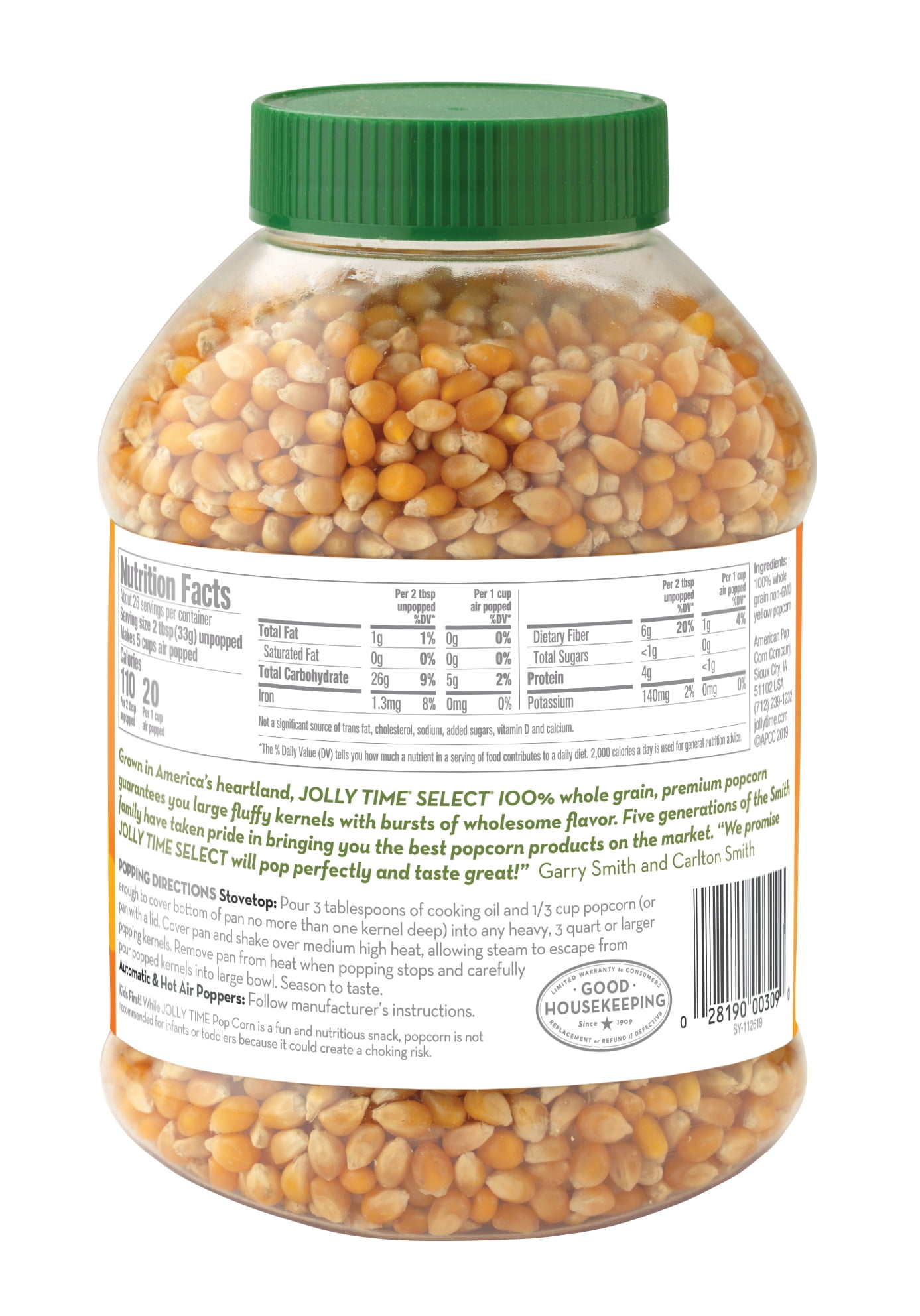 Jolly Time Select Premium Large Kernel Yellow Popcorn, 30 oz