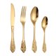 thumbnail image 1 of Juego de vajilla dorada vintage de 4 piezas, vajilla de acero inoxidable, exquisitos utensilios de cocina, adecuados para bodas, restaurantes, hoteles, Navidad, 1 of 7