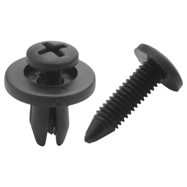 50pcs 6mm Plastic Push Type Rivet Bumper Pin Clips,50(+/-2%) x Plastic Rivet Fastener,Black