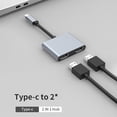 thumbnail image 4 of Tipo de concentrador USB C a divisor de adaptador compatible con HDMI Dual 4K HD para Macbook, 4 of 7