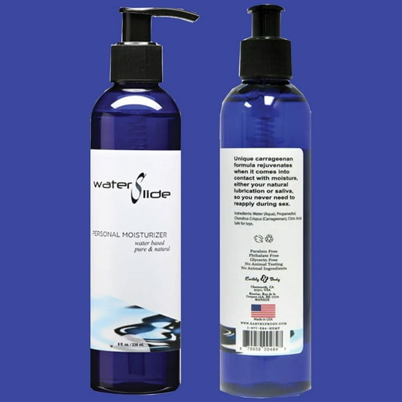 Water-Slide Personal Lubricant 8oz Bottle (Pack of 2) sexual natural lubricant