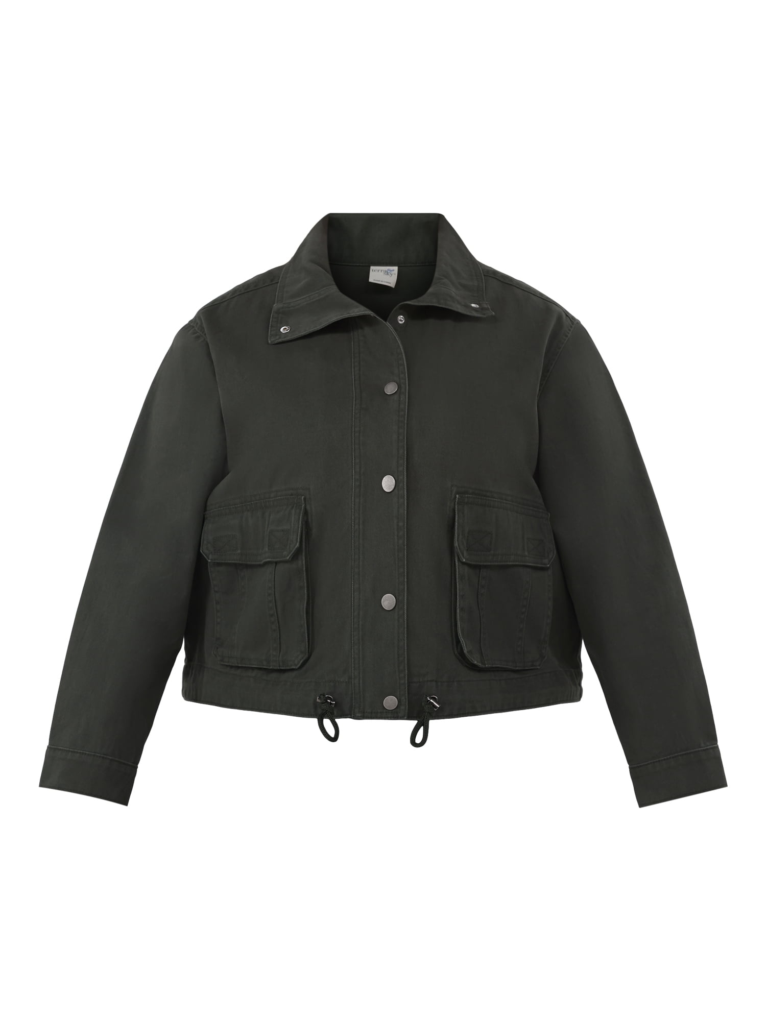 Terra & Sky Women's Plus Size Denim Utility Jacket, Sizes 0X-5X