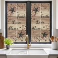 thumbnail image 3 of Farmhouse Star Brown Window Privacy Film, Retro Branches Berry Wooden Grain Static Cling UV Sun Blocking Tint Film Heat Control Windows Films for Bedroom Bathroom, Window Stickers 17.7"x39.3", 3 of 8
