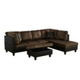 thumbnail image 2 of Aukfa Sectional Sofa, 3 Piece Living Room Couch with Storage Ottoman, Right Facing Chaise, Brown, 2 of 10