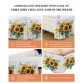 thumbnail image 6 of Sunflower Wrap Around Bed Skirts for Queen Bed 16" Drop,Bed Skirt with Adjustable Elastic Belt Dust Ruffle Bed Valance for Bedroom Hotel Retro Country Garden Floral Blue Wildflower Bed Frame Cover, 6 of 7