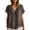 #315-Brown, variant on Women Plus Size Tops Loose Fit Solid Color V Neck Ruffle Placket Short Sleeve Cotton T Shirts for Daily Wear Gift