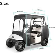 10L0L Golf Cart Enclosure for 2 Passenger EZGO TXT/RXV, Waterproof Transparent Storage Driving Rain Cover