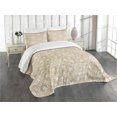 thumbnail image 3 of Ambesonne Mosaic Quilted Bedspread Set 3 Pcs, Antique Roman Cultural, Queen Size, White Peach Tan, 3 of 5