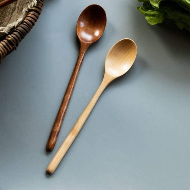 Cuchara Grande De Madera Cucharas De Madera De 25 Cm De Largo Para Cocinar, Cucharas Ovaladas De Madera Para Hornear, Cocinar, Revolver - Cucharas De Salsa De Madera De Haya Natural