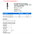 thumbnail image 2 of Rear Right Strut and Coil Spring Assembly - Compatible with 2008 - 2013 Toyota Highlander FWD 2009 2010 2011 2012, 2 of 2