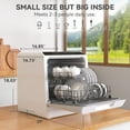 Hermitlux Portable Dishwasher Countertop, 5 Washing Programs Mini
