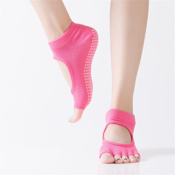 Anti-friction Sportswear Non-Slip Colorful Breathable Women Yoga Socks Toeless Socks Dance Socks Sports Socks PINK