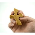 thumbnail image 3 of Clinging Healing Comfort Cross, Small, Certified Olive Wood from Israel, 3 of 5