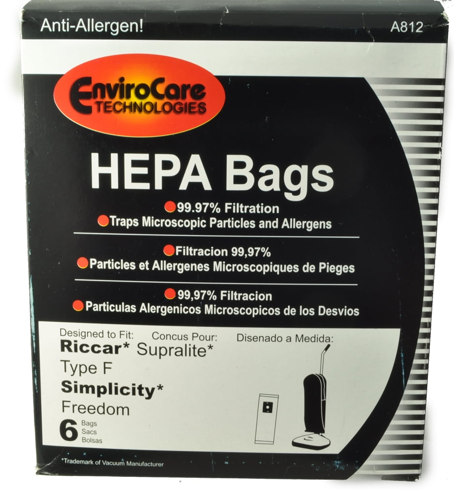 Bag 6pk SIMPLICITY & Compatible with Riccar Freedom Style F Vacuum Bags 