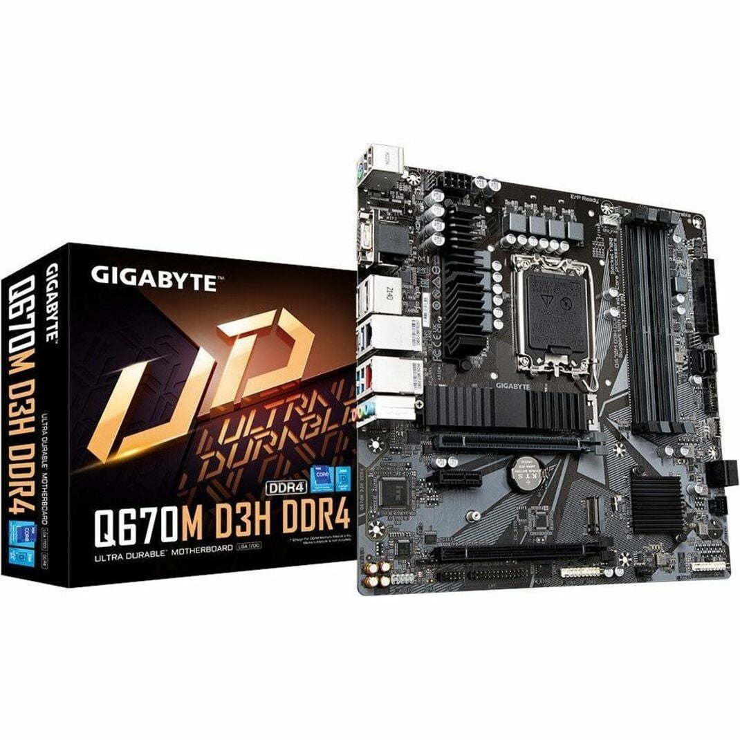 Gigabyte Ultra Durable Q670M D3H DDR4 Desktop Motherboard Intel Q67