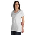 thumbnail image 4 of Inkmeso Basic V-neck Jersey T-shirt Short Sleeve Long Length Tee Workout Top For Womens, 4 of 8