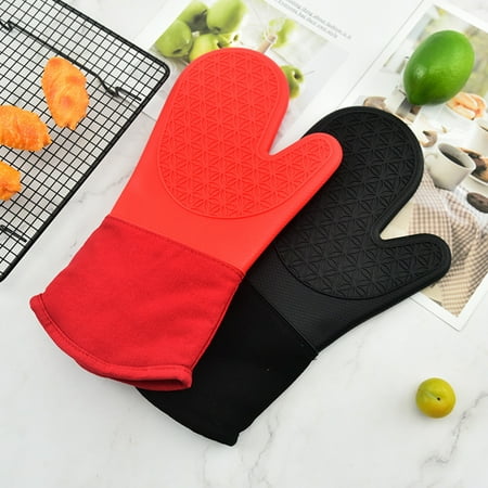 

Meizhencang 1Pc Oven Glove High Toughness Wear Resistant Silicone Non-slip Textured Oven Mitt Baking Gadget for Home