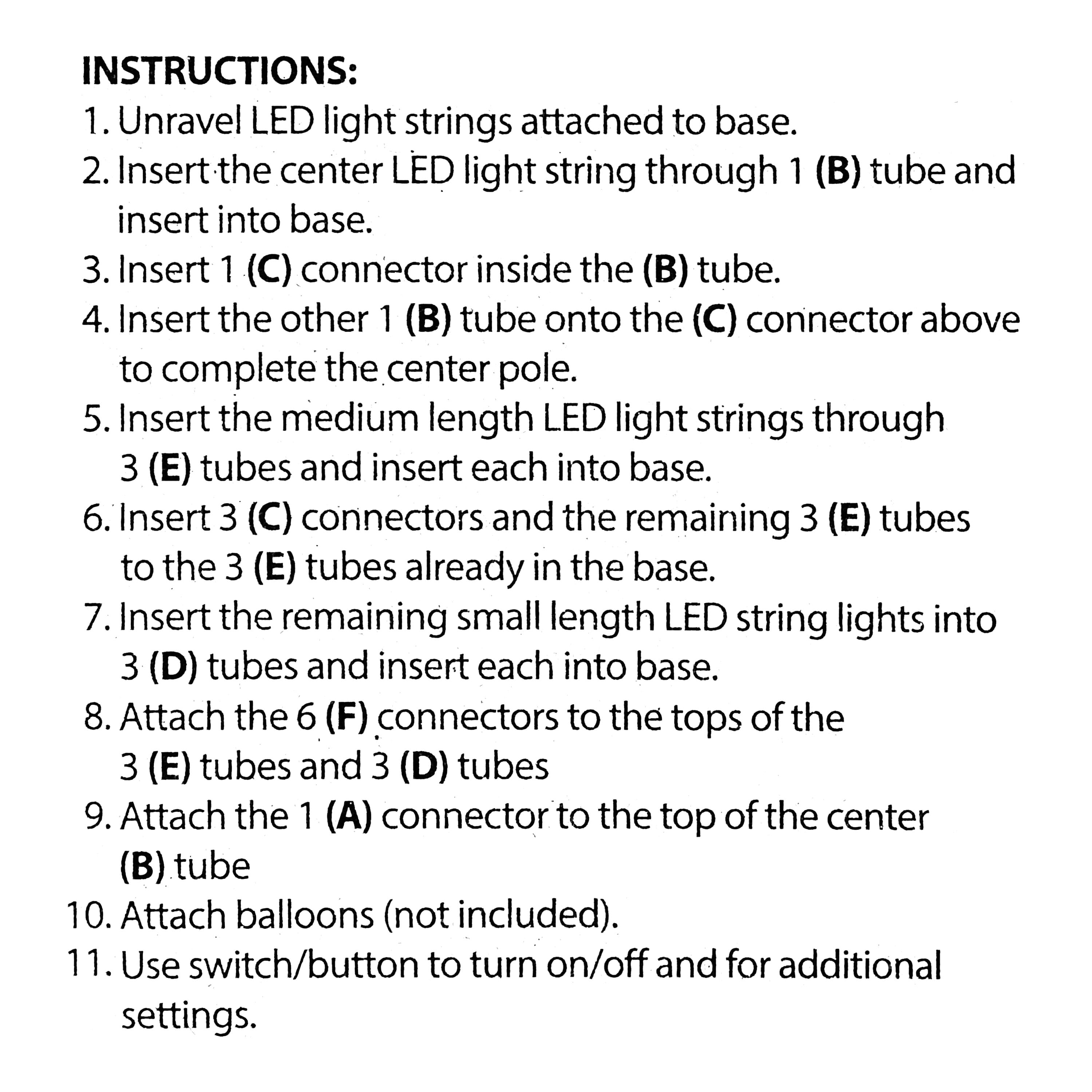 Way to Celebrate Light-Up LED Balloon Centerpiece Kit, Multicolor, by Way To Celebrate