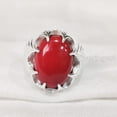 thumbnail image 2 of New Coral Mans Ring, Natural Red Coral Ring, Unisex Ring, Silver Jewelry, 925 Silver Ring, Birthday Gift, Heavy Mens Ring, Arabic Design, Ottoman Style Ring, Christmas, Turkey Mens Signet Ring, 2 of 5
