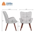 thumbnail image 3 of Danolapsi Upholstered Chairs for Dining Table,Mid Century Kitchen Chairs with Oak Wood Legs, Farmhouse High Back Dinning Chair for Kitchen,Dining Room,Living Room,Restaurant,Coffee Shop,1 pcs, 3 of 7