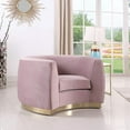 thumbnail image 5 of Homestock Modern Motifs Modern, Contemporary Velvet Upholstered Chair with Stainless Steel Base in Rich Metallic Finish, Living Room Furniture-Color:Pink and Gold,Size:Armchair, 5 of 10