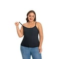 thumbnail image 2 of Hingswink Plus Size Camisole for Women with Shelf Bra Adjustable Spaghetti Strap Cami Tank Top Cotton Undershirts Black-M, 2 of 7