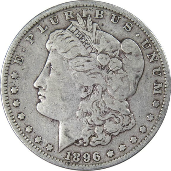 1896 Morgan Dollar F Fine 90% Silver $1 US Coin Collectible