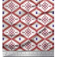 thumbnail image 1 of Soimoi Japan Crepe Satin Fabric Aztec & Ikat Kilim Decor Fabric Printed Yard 42 Inch Wide, 1 of 1