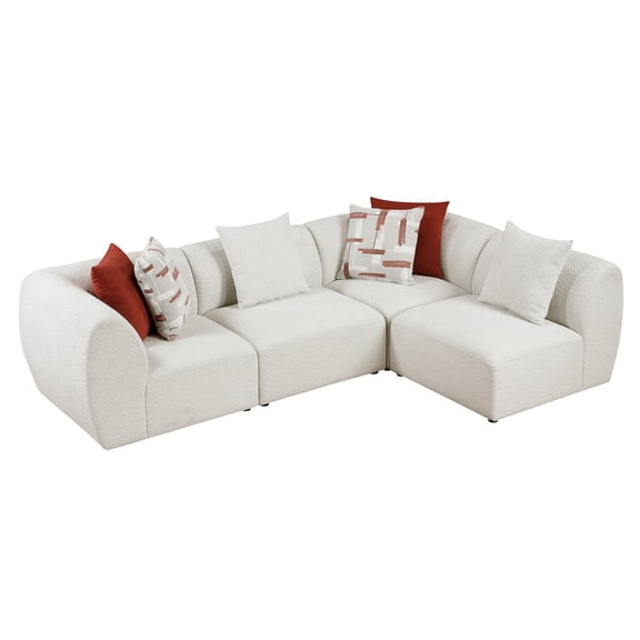 Lexicon Franz Chenille 4-Piece Modular Sectional in Beige
