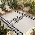 thumbnail image 2 of Outdoor Rug 5x7 ft Vintage Farmhouse Animals Waterproof Outdoor Patio Rug Mat Non Slip Outside Area Rugs Carpet for RV,Camping,Porch,Deck,Pool,Balconybackyard,Black White Plaid Cow Pig Chicken, 2 of 9