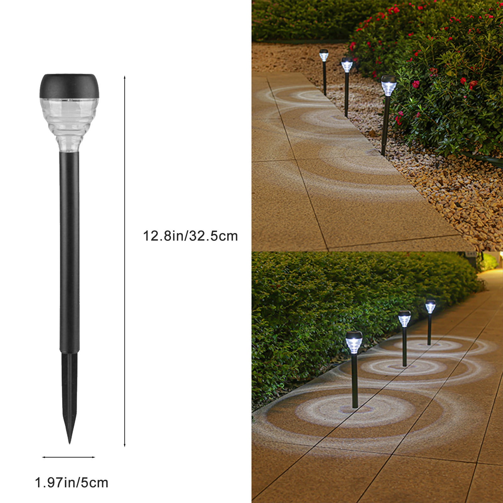 Solar Pathway Lights 10PCS Solar Lights Outdoor Waterproof Cold White LED Stake Outside Lights,For Garden Patio Yard Landscape Lawn Driveway Walkway Path