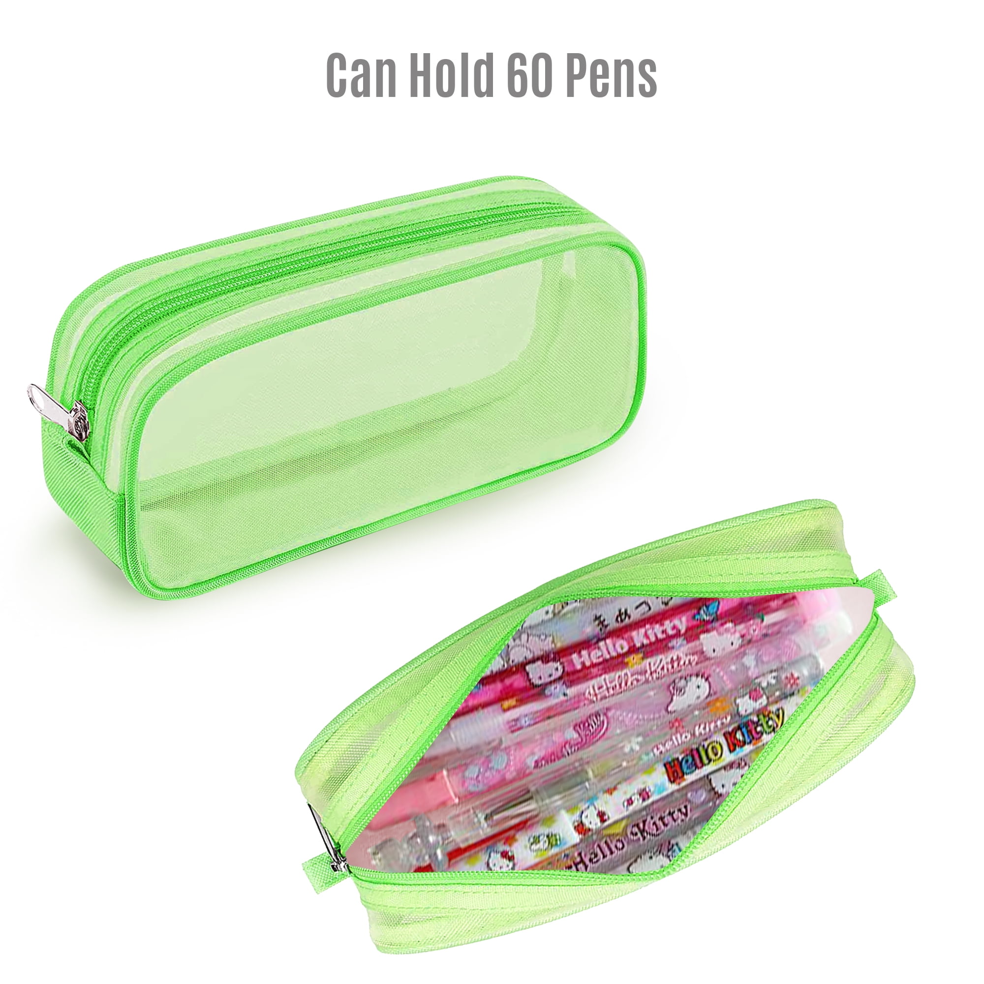 Cute Color Pencil Case Pen Mesh Bag School Stationery O H Storage Pouch T  H8O2 