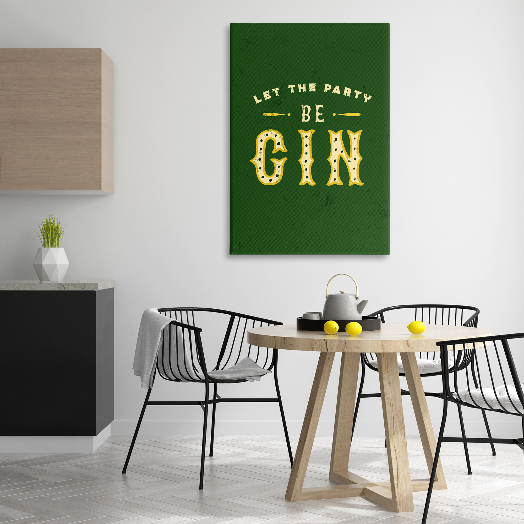 Stupell Industries Let Party Be Gin Pun Food & Beverage Painting Wrapped Canvas Art Print Wall Art, 30 x 45
